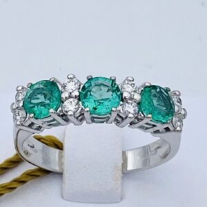 Anello veretta smeraldi e diamanti ART. AN1782