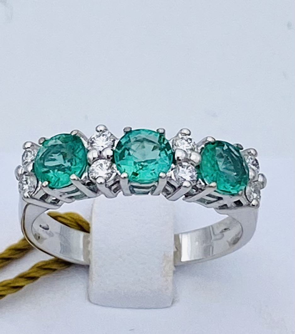 Anello veretta smeraldi e diamanti ART. AN1782