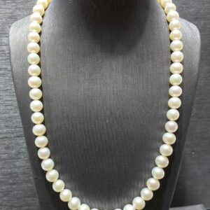 girocollo perle freshwater 7-7,5 mm  chiusura  oro bianco 750%