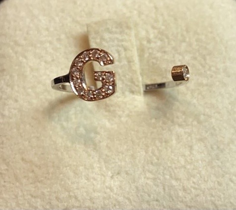 anello iniziale G oro bianco e rosa 750% diamanti 0,08 ct colore F/VVS1