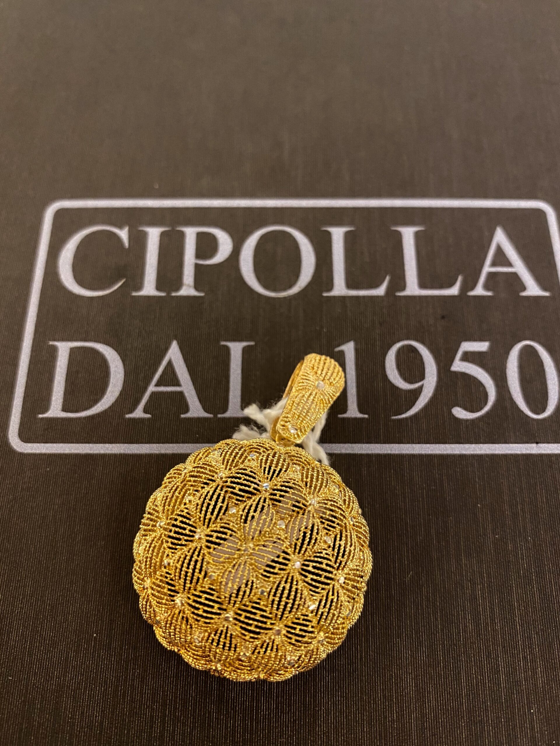 ciondolo filigrana argento 925% yellow gold