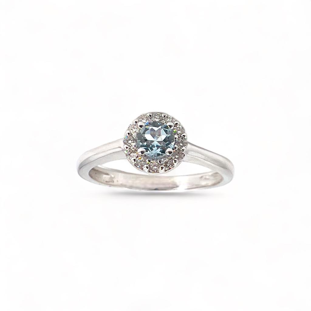 RING IN GOLD DIAMONDS AND AQUAMARINE ART. CODE AN1894