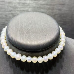bracciale perle freshwater 4,5-5mm  chiusura oro bianco 750%