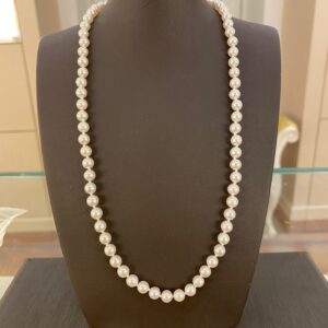 Girocollo filo di perle akoya mm 5,5-6 susta oro bianco 750%