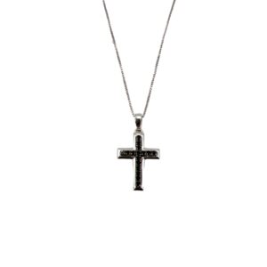 Cross pendant with black diamonds ART. BS31818P-S