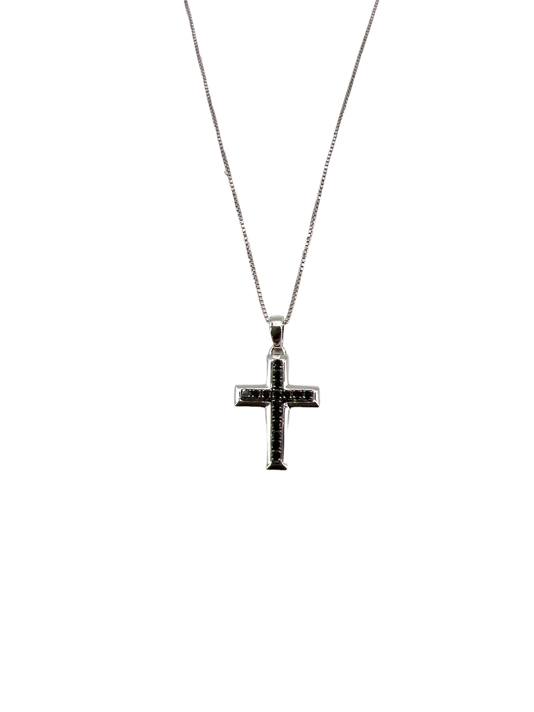 Cross pendant with black diamonds ART. BS31818P-S