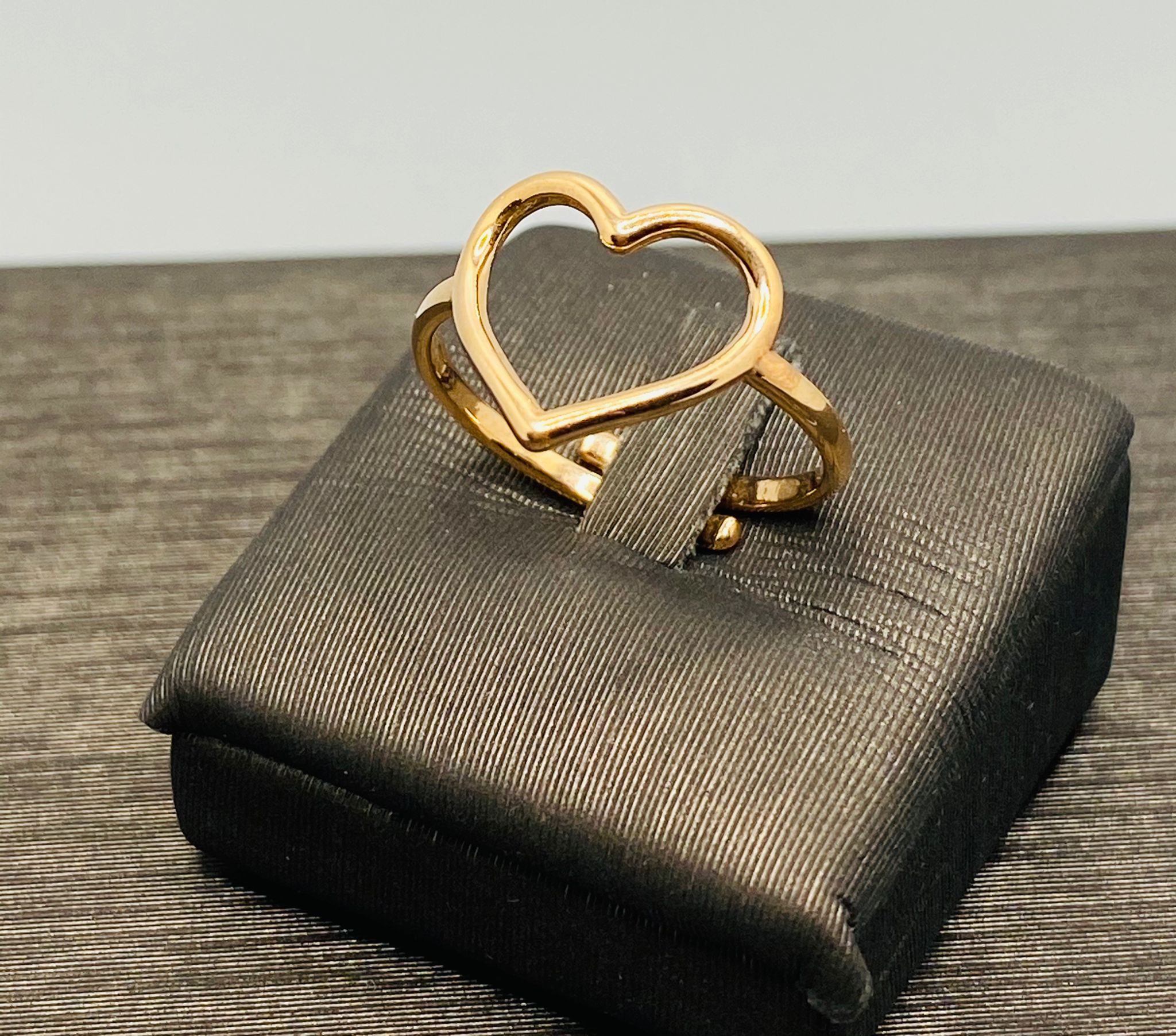 anello cuore  argento 925% rose gold misura regolabile