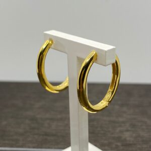 orecchini cerchio tubolare ovale argento 925% yellow gold