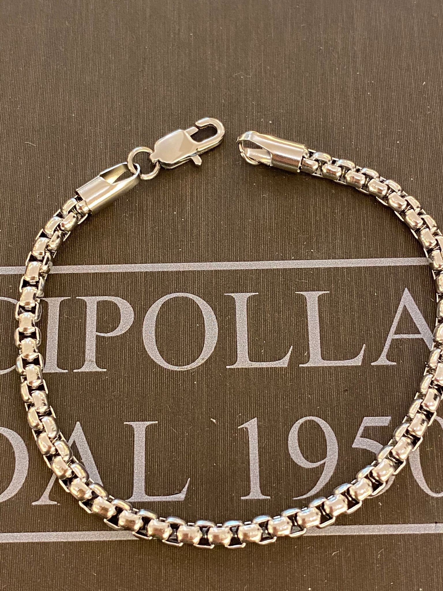 bracciale uomo maglia morbida acciaio