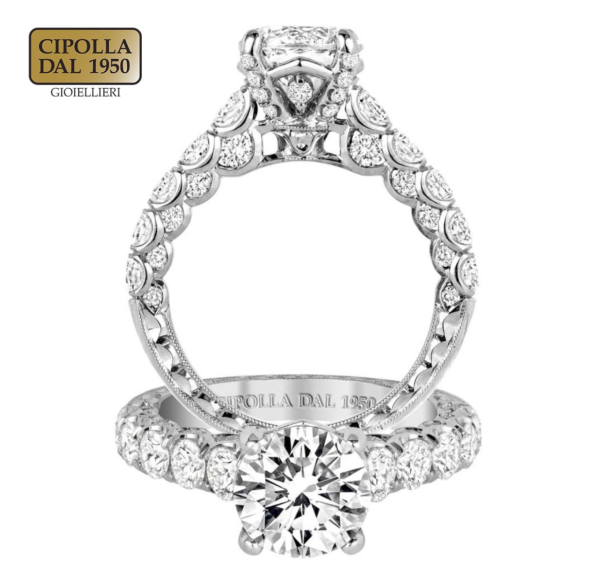 Anello solitario oro e  diamanti certificato GIA AMERICA Art.21/21