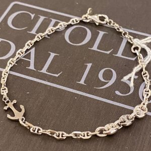bracciale uomo maglia marina in  acciaio