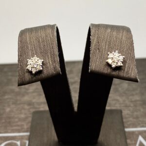 orecchini oro bianco 750% diamanti 0,29 ct colore/ purezza  F/SI