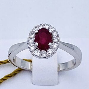 GOLD RING 750% RUBY AND DIAMONDS ART. AN2003