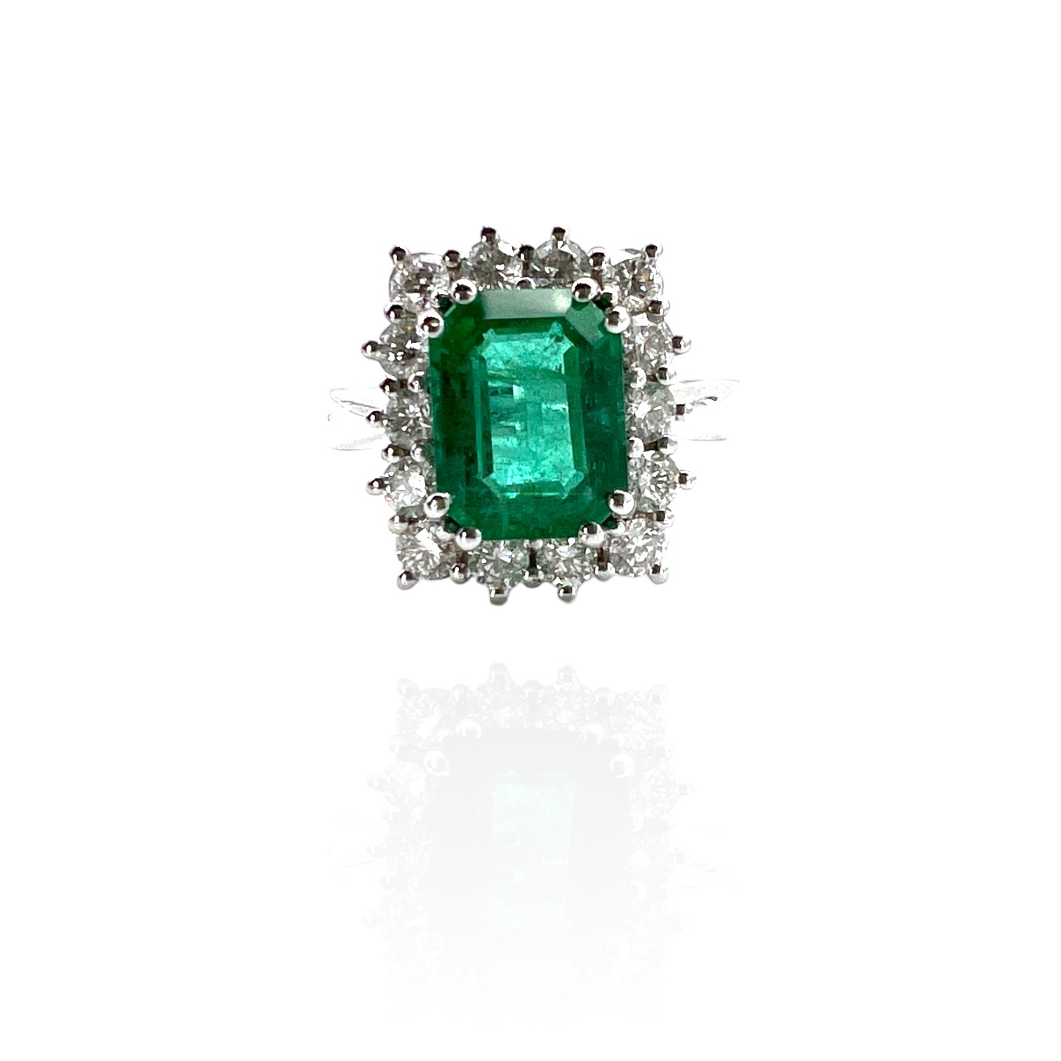 Emerald ring gold and diamonds BON TON Art. AN1627