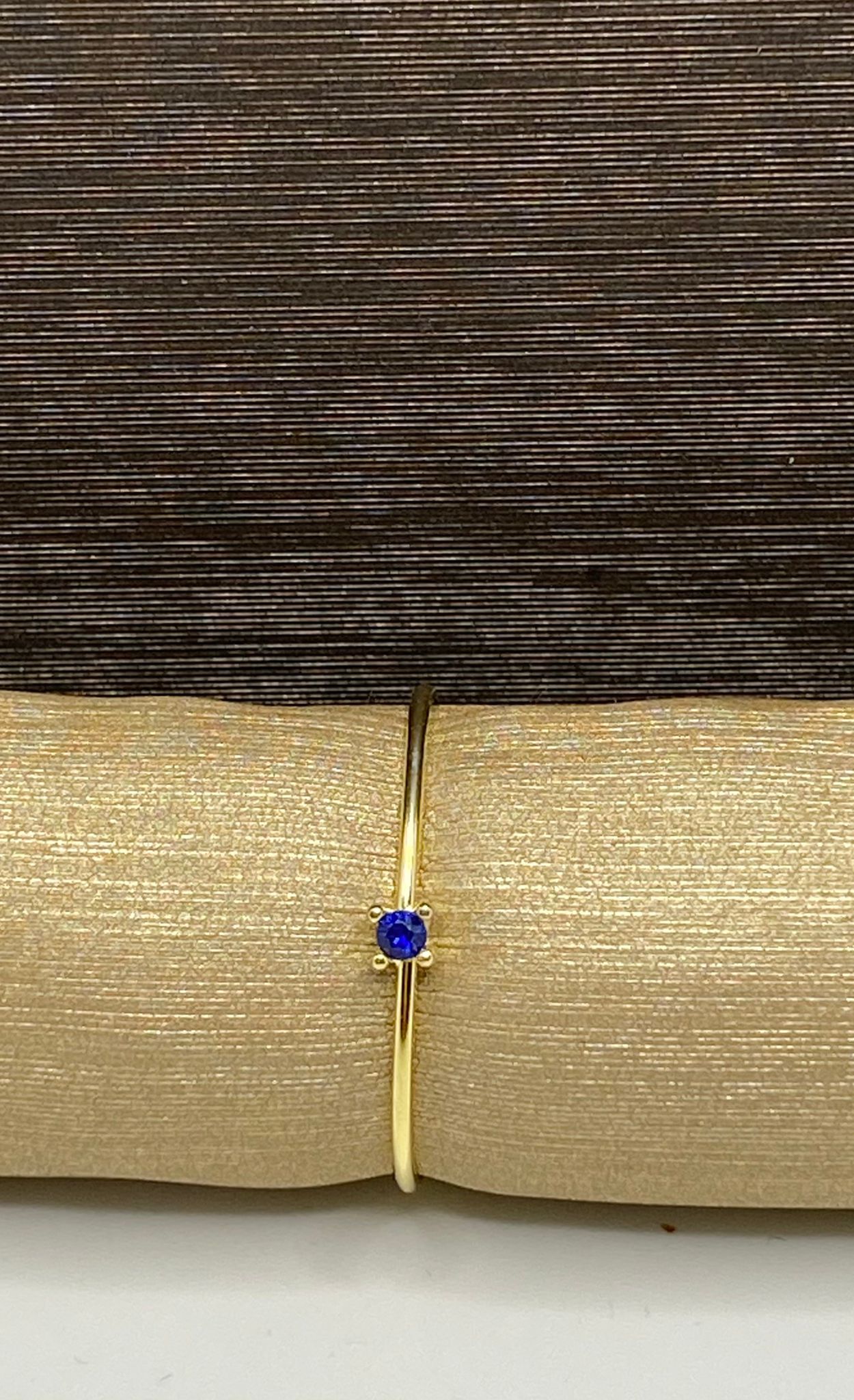 anello THIN RINGS argento 925% yellow gold, cristallo blu