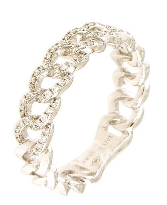 Anello  con diamanti maglia a catena oro bianco Art. 104XA00442QQGD BIANCO