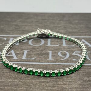 Bracciale tennis argento e cristalli