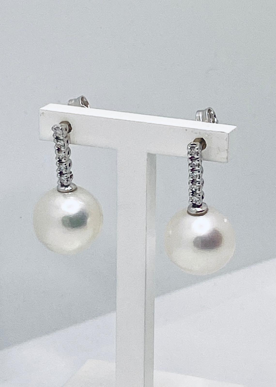 Earrings with pearls and diamonds art.ORP222-2