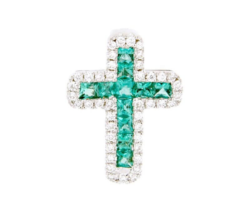 Girocollo  croce smeraldi e diamanti BELLE EPOQUE art. P00065WB05