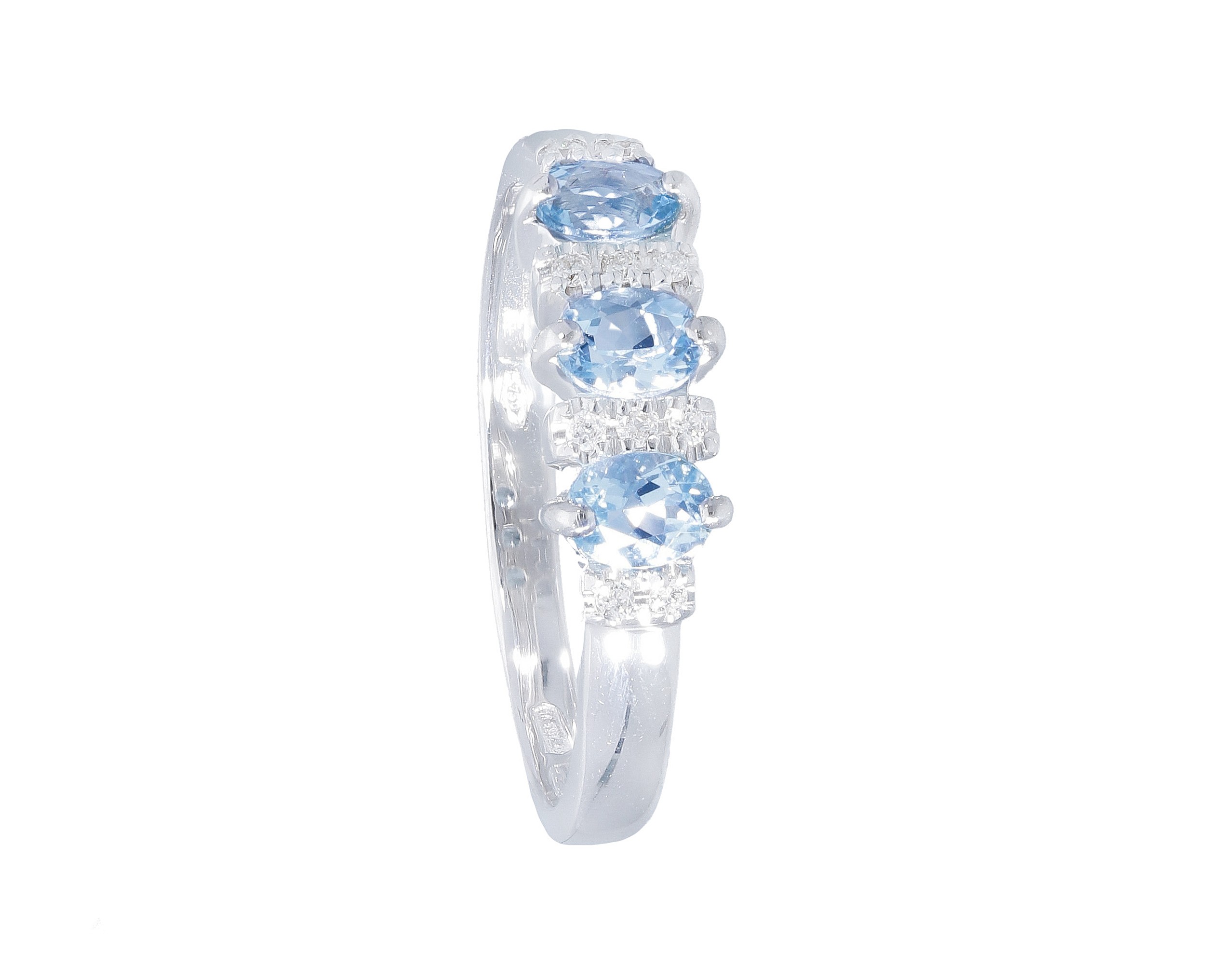 ANELLO TRILOGY ACQUAMARINA E DIAMANTI ART.243149