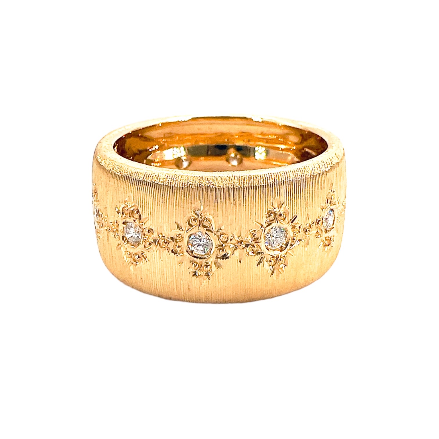 Ring in satin gold and diamonds art.MS1007G