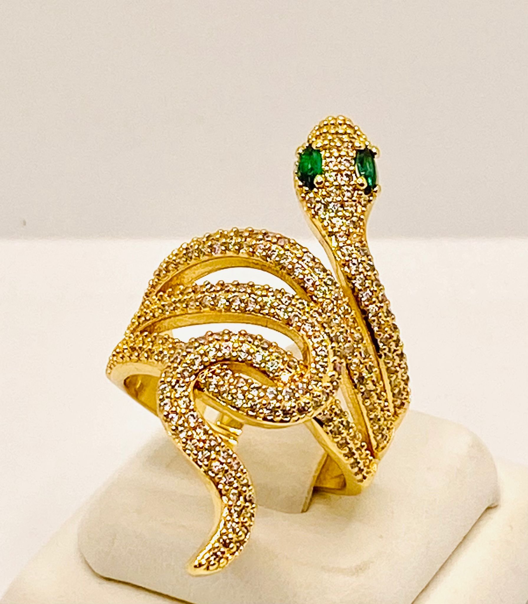 Anello serpente con cristalli