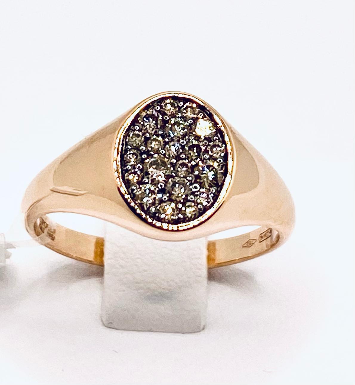 Chevalier ring with brown diamonds art.635A01BP
