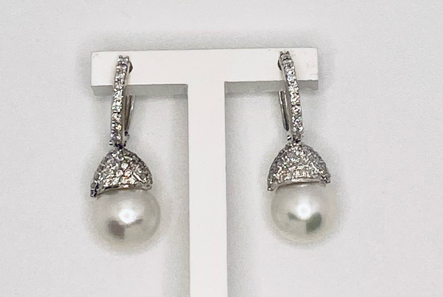 Orecchini con perle AUSTRALIANE e diamanti art.ORP185-1