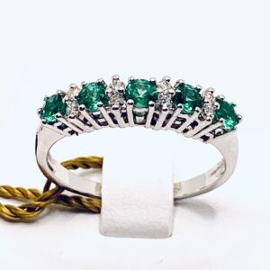 Anello veretta di smeraldi e diamanti art.AN2022
