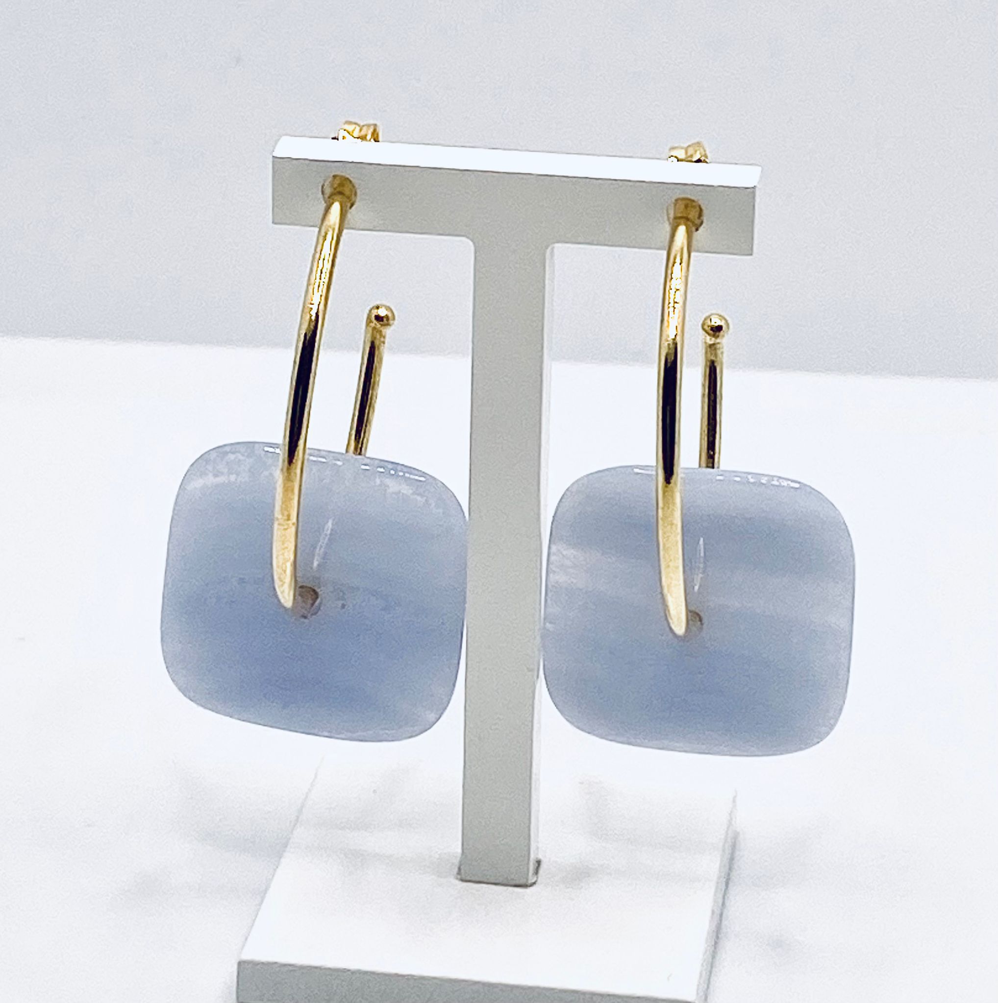 Bronze chalcedony earrings