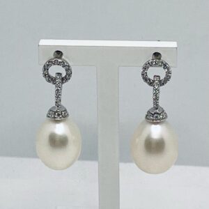 Earrings of pearls and diamonds art.ORP238