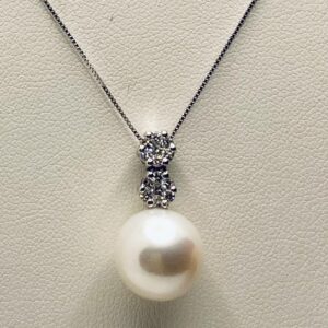 Girocollo  con pendente perla e diamanti art.CDP44-1