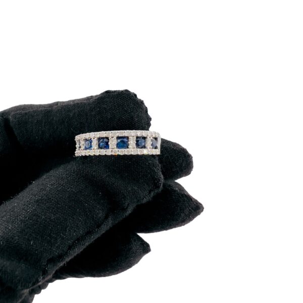 Anello veretta con zaffiri diamanti e oro Belle Epoque art. AN2143