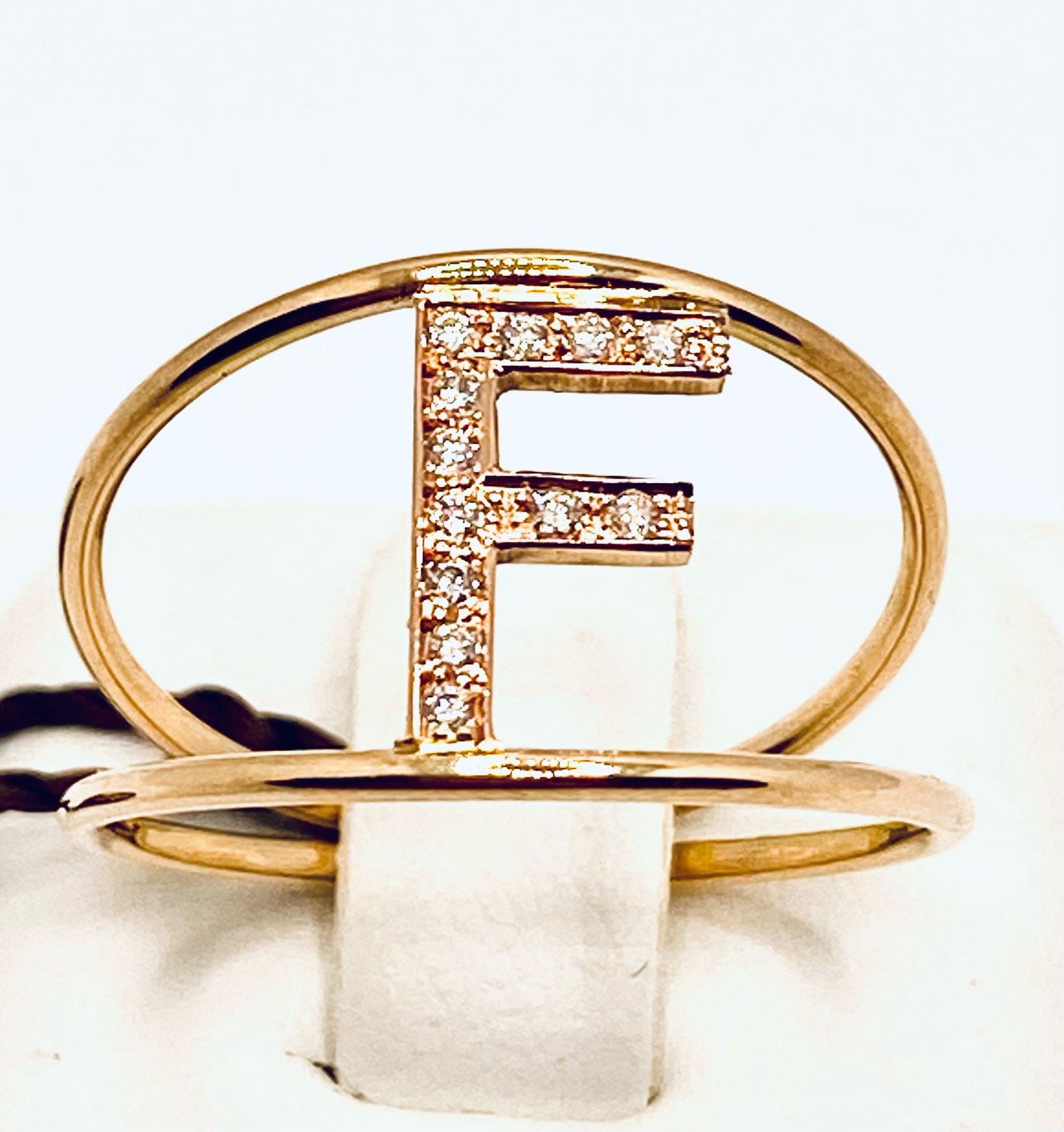 Initial rose gold ring art.AN-F RR