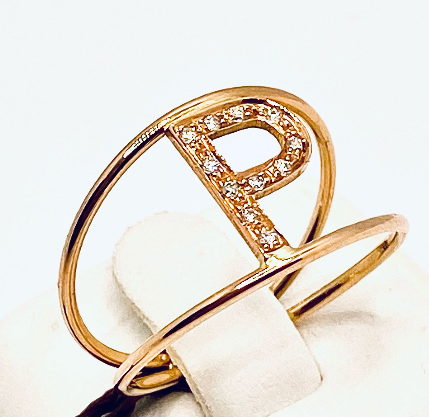 Initial rose gold ring art.AN-P RR