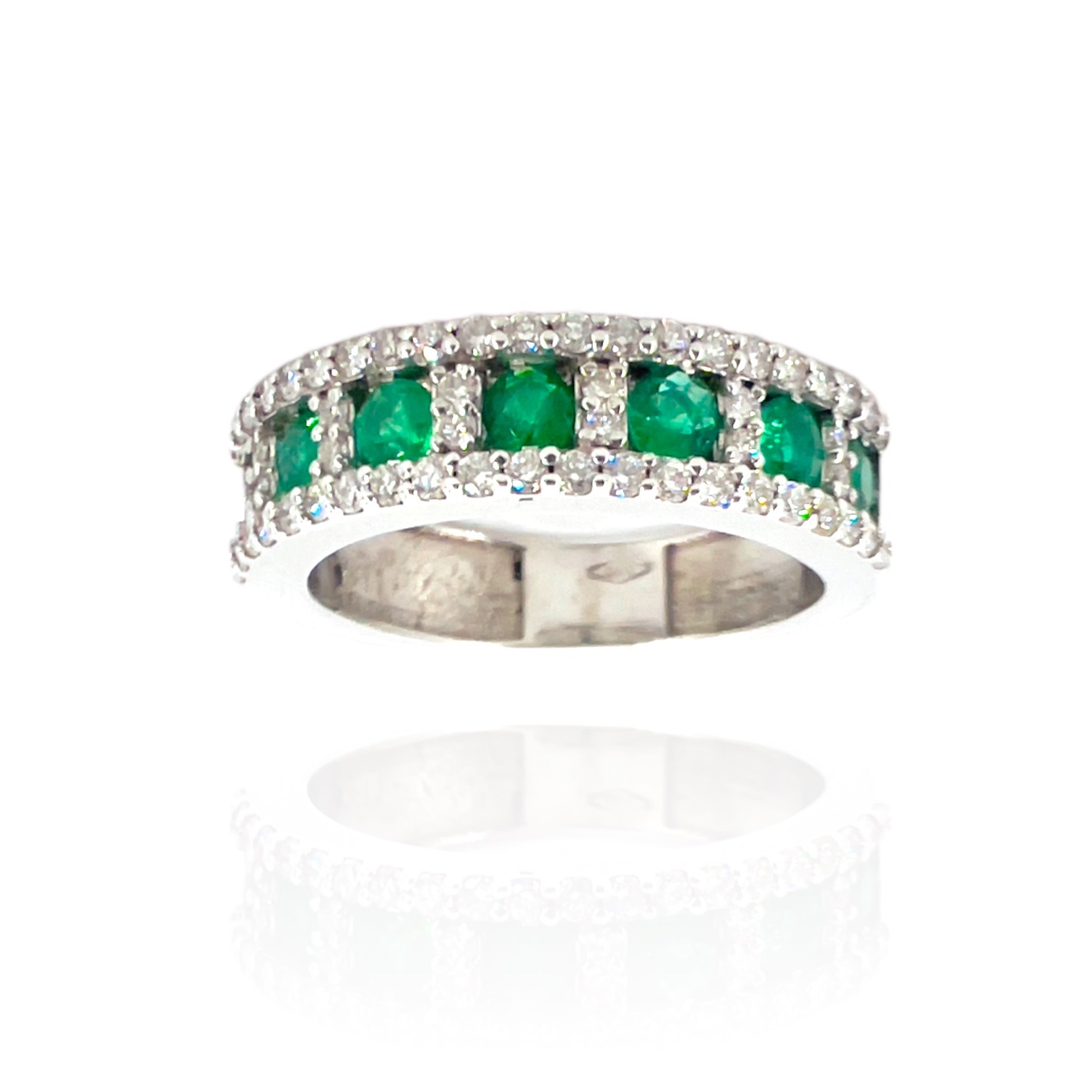 Anello veretta di smeraldi e diamanti Belle Epoque art.AN2142-1