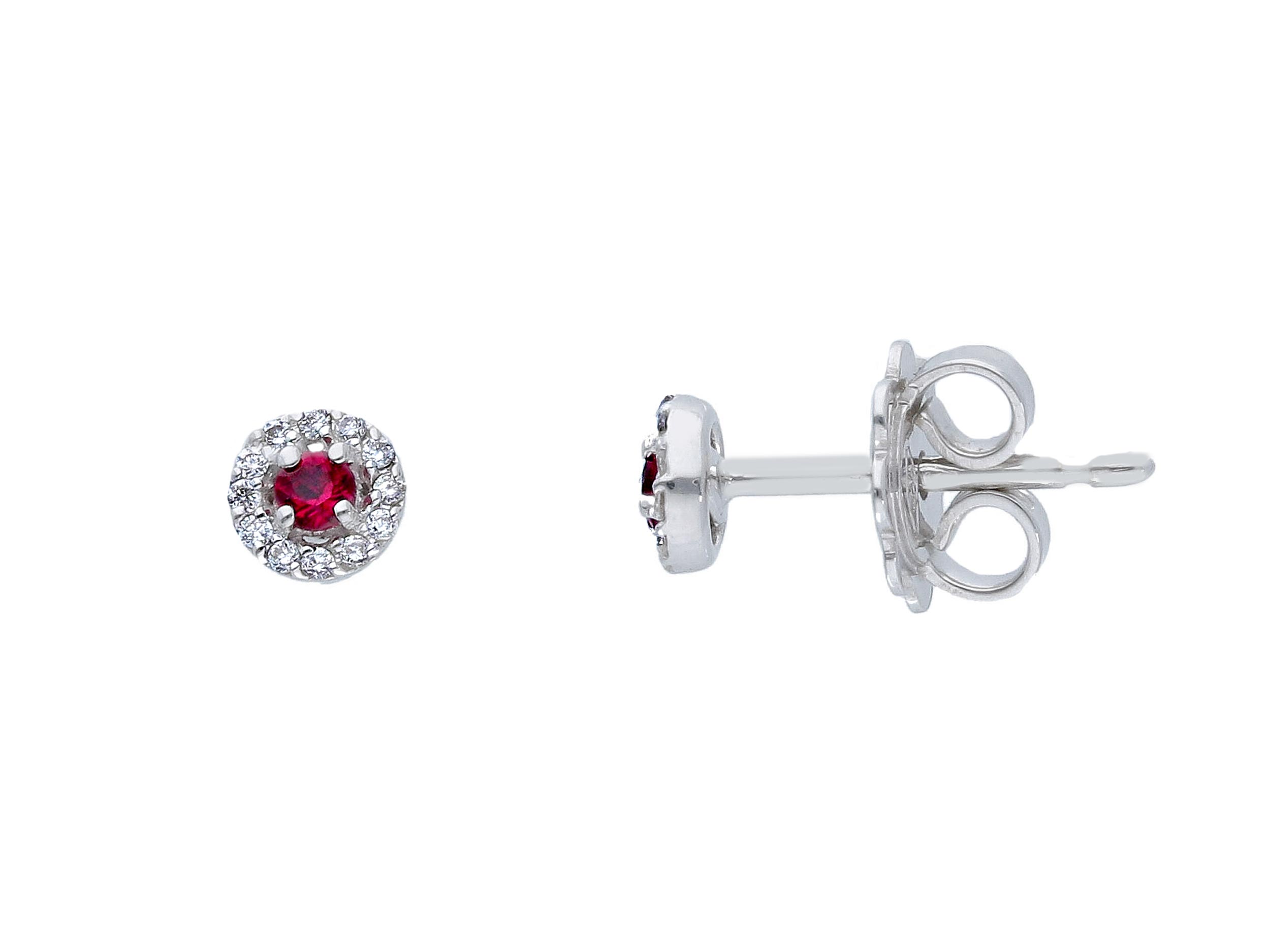 BELLE EPOQUE Gold and Diamonds Rubies Earrings Art. 250187