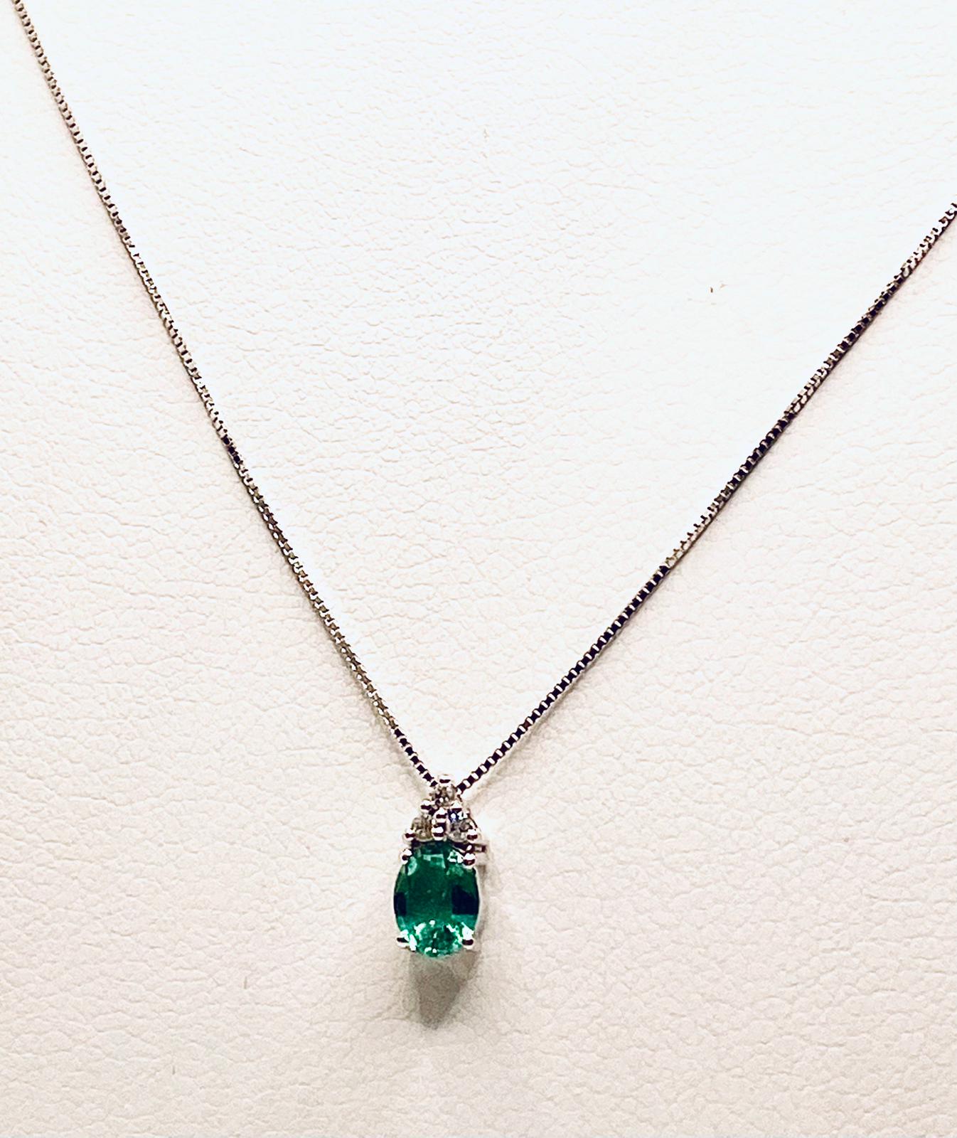 Emerald and diamonds pendant art.CD593