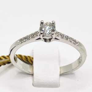 Solitaire ring gold and diamonds DREAM art. AN1542