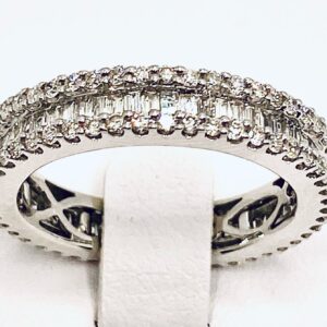 Anello veretta con diamanti baguette art. BS28668R