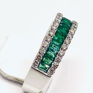 Anello veretta con smeraldi e diamanti BELLE EPOQUE art. 124781