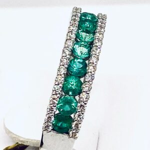 Anello veretta di smeraldi e diamanti BELLE EPOQUE art.4183161