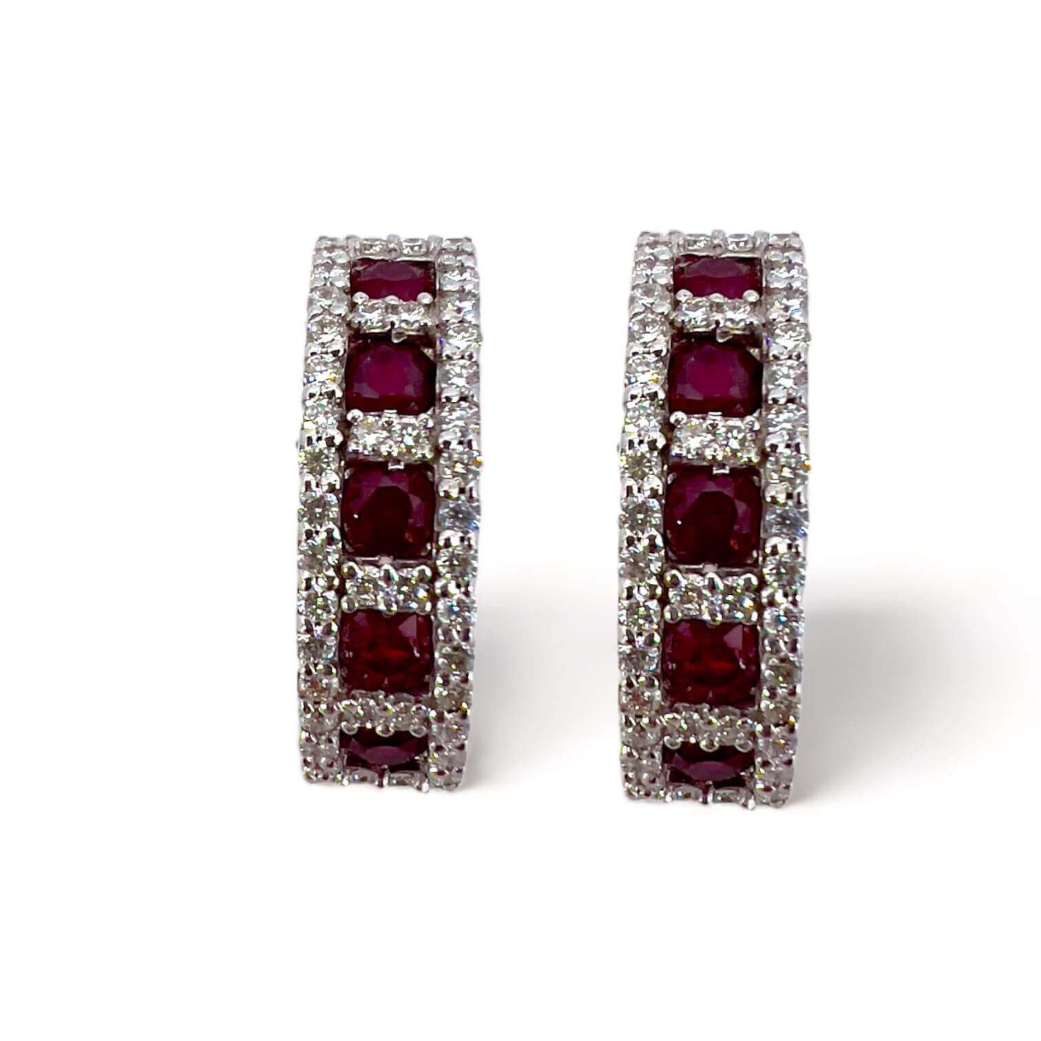 Earrings with diamonds and rubies art.OR1160-1