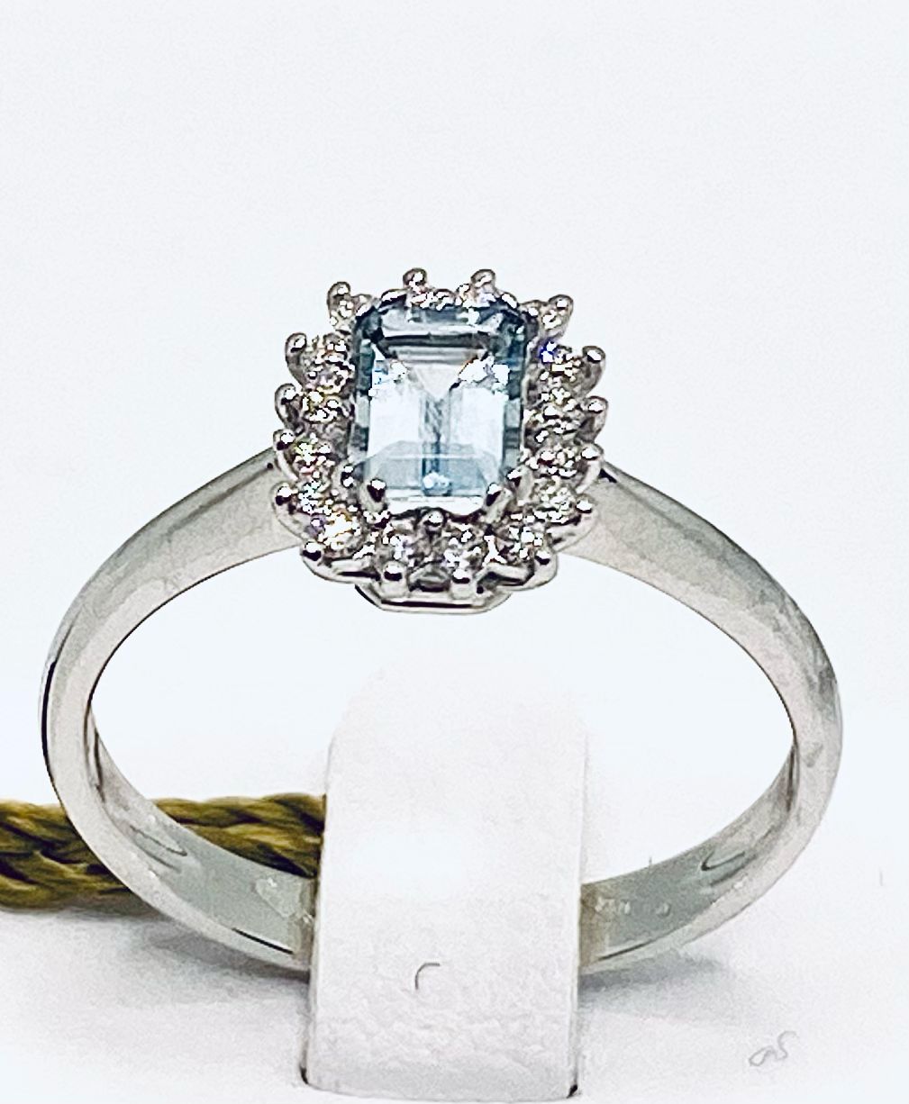 Ring with aquamarine and diamonds Art.AN2167