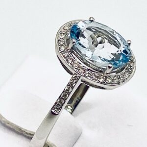 Ring with aquamarine and diamonds Art.R36311-2