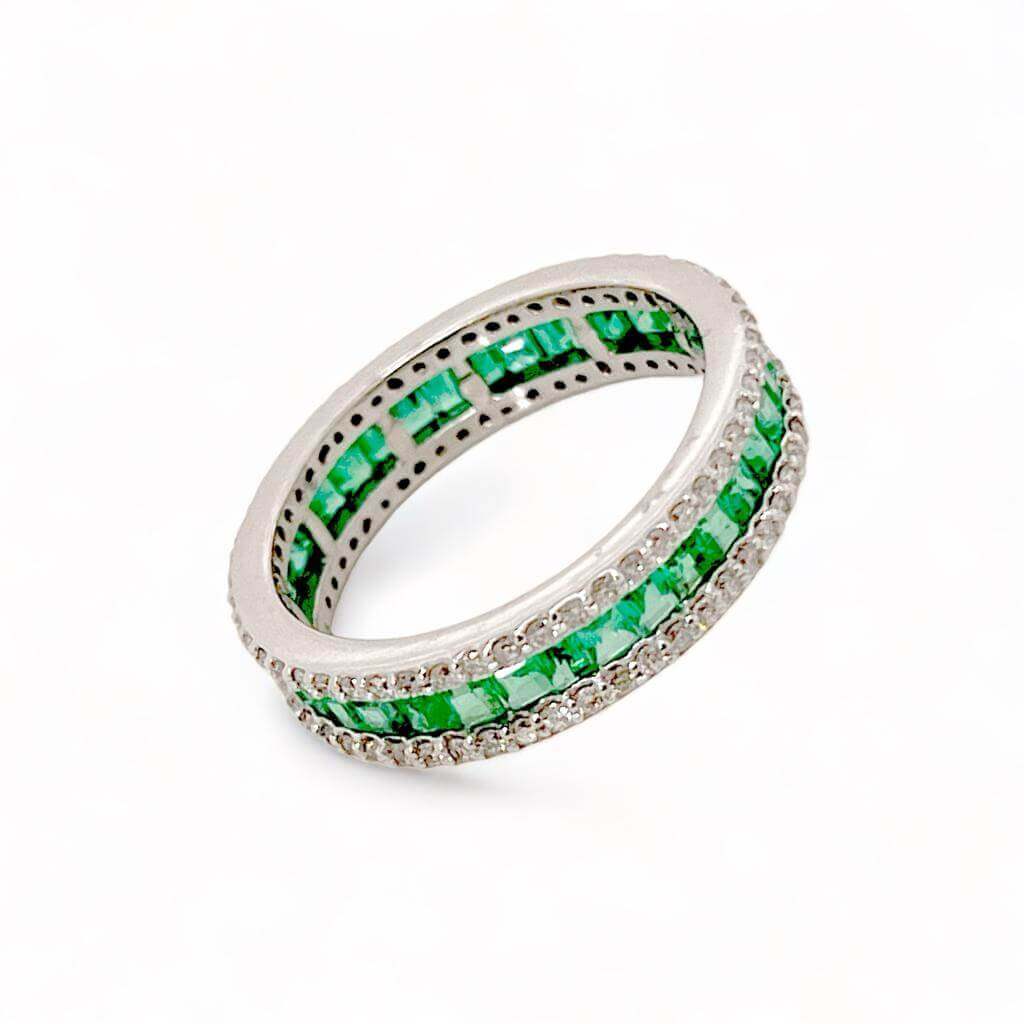 Anello veretta con smeraldi e diamanti BELLE EPOQUE art. 124781