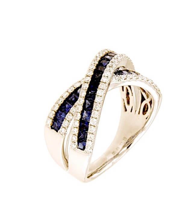 Ring with sapphires and diamonds Bell Epoque art. 290015R7002WAP