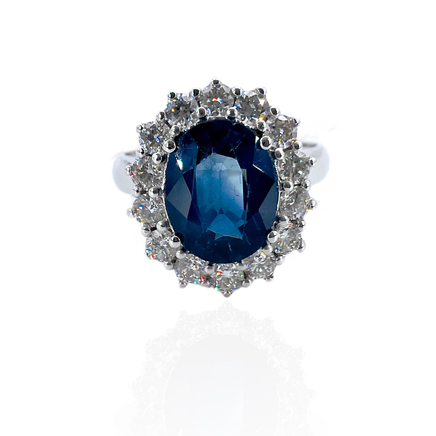 Anello Zaffiro blu diamanti e oro BON TON Art. AN2014