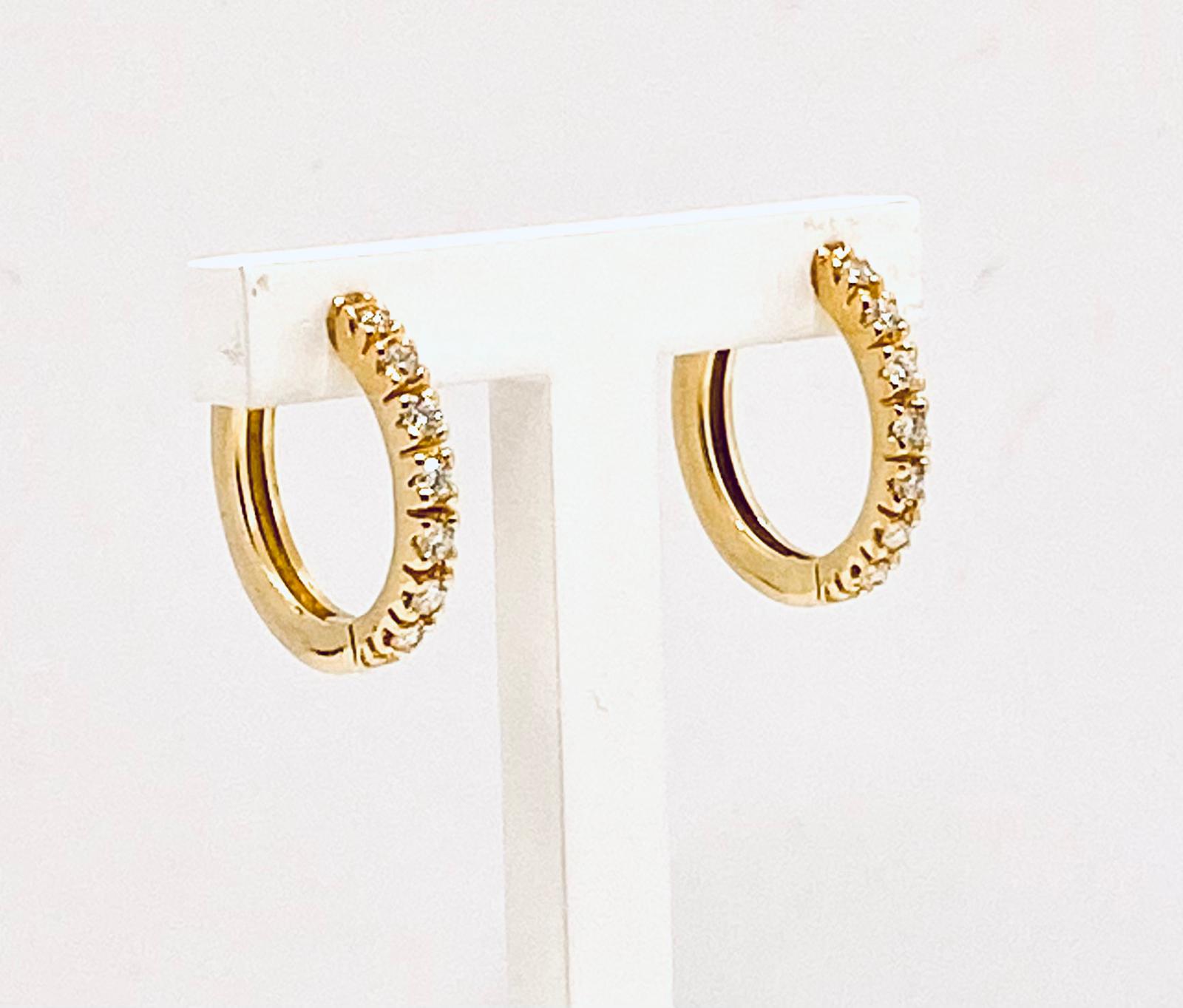 Yellow gold hoop earrings with diamonds Art.OR1077-1