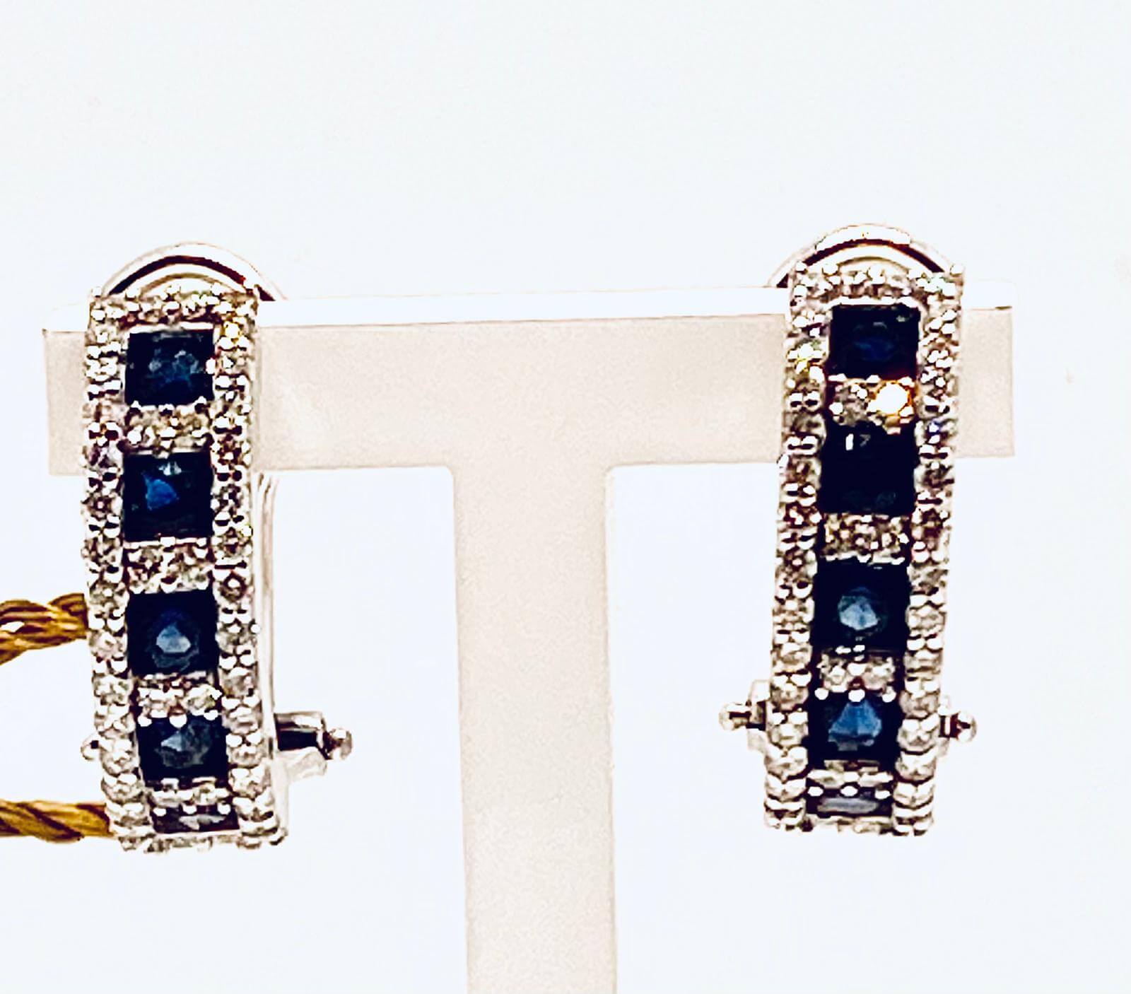 Earrings with sapphires and diamonds art.OR1161-1